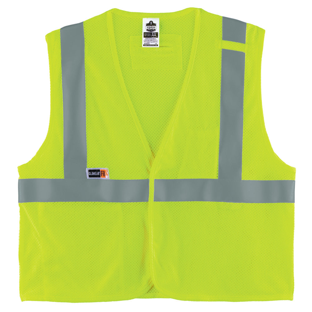 GloWear 8263FRHL Hi-Vis FR Safety Vest - Class 2 NFPA 70E Mesh Hook + Loop Economy-eSafety Supplies, Inc