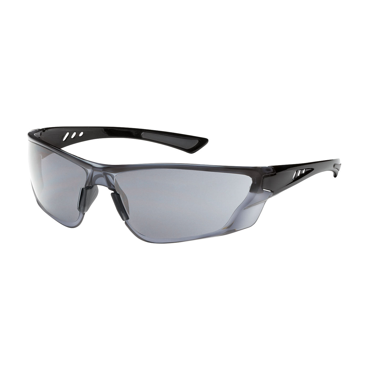 Rimless Safety Glasses with Gloss Black Temple, Light Gray Lens and FogLess 3Sixty™ Coating-eSafety Supplies, Inc
