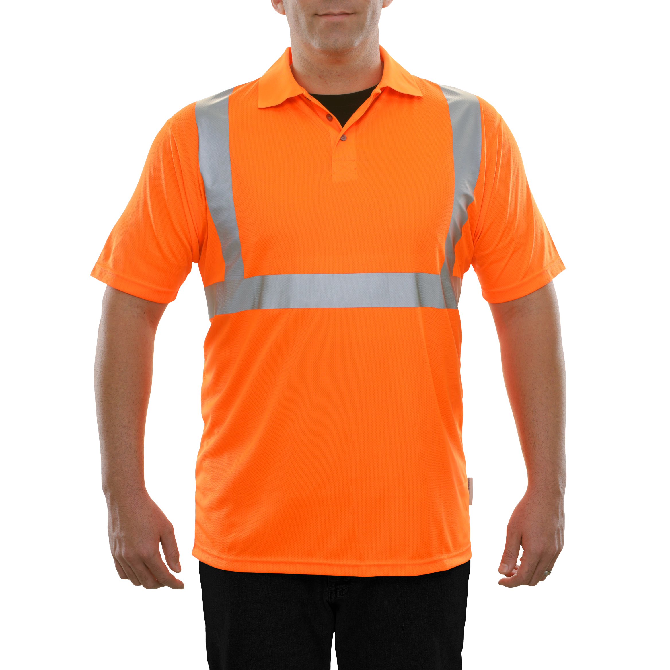 Reflective Apparel High Visibility Polo Shirt Orange Birdseye-eSafety Supplies, Inc