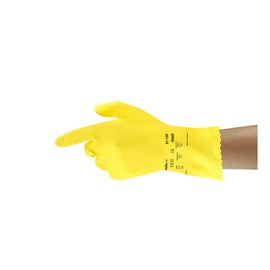 Ansell Yellow AlphaTec 87-198 Natural Latex Rubber Chemical Resistant Gloves