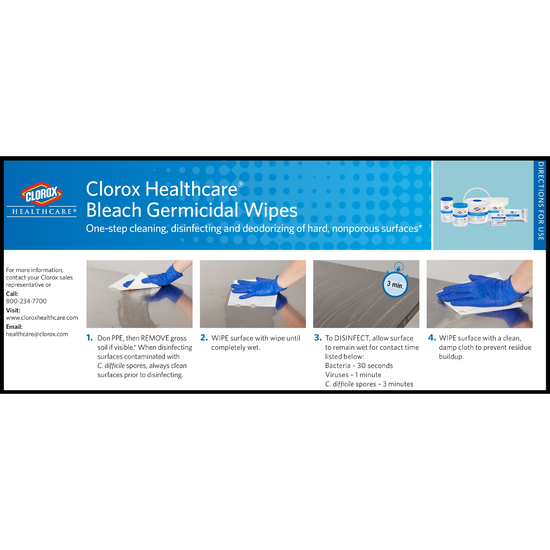 Clorox Healthcare® Bleach Germicidal Wipes Canister (70 Wipes)-eSafety Supplies, Inc