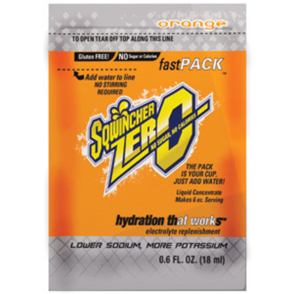 Sqwincher .6 Ounce Fast Pack ZERO Liquid Concentrate Pouch Electrolyte Drink (1 Box Electrolyte Drink Pouch - Pack)-eSafety Supplies, Inc