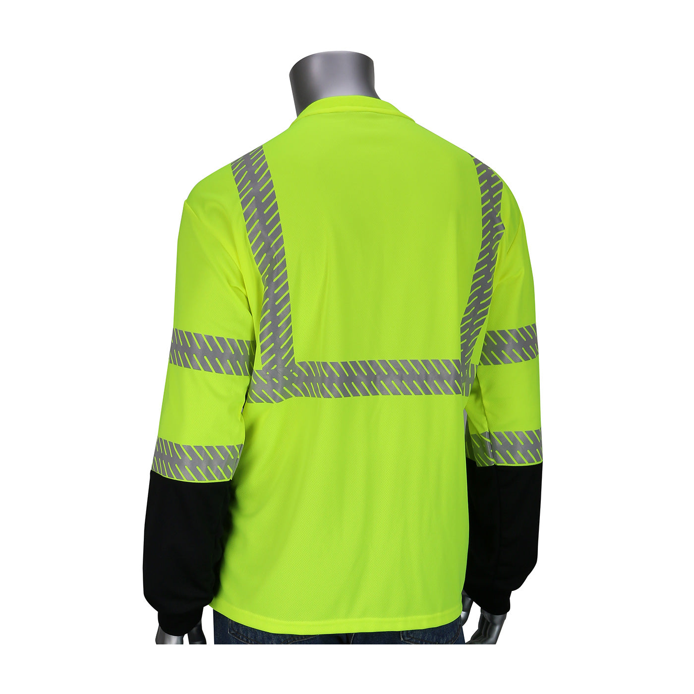 ANSI Type R Class 3 Long Sleeve T-Shirt with 50+ UPF Sun Protection, Built-in Insect Repellent and Black Bottom Front-eSafety Supplies, Inc