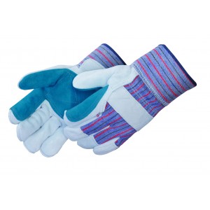 Green double palm - safety cuff Gloves - Dozen-eSafety Supplies, Inc