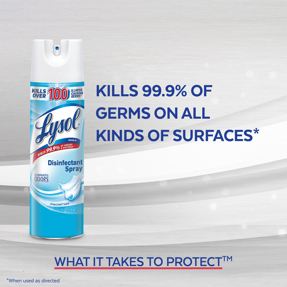 Lysol® Disinfectant Spray - Crisp Linen Scent - 19.0oz (Case of 12)-eSafety Supplies, Inc