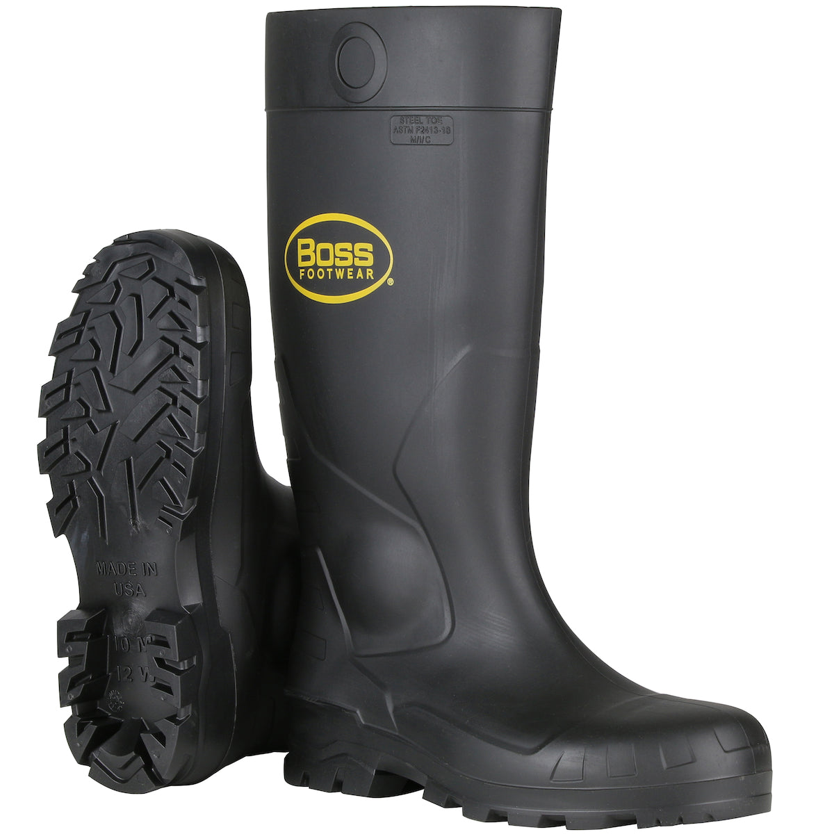 16" Black PVC Plain Toe Boot - Black-eSafety Supplies, Inc