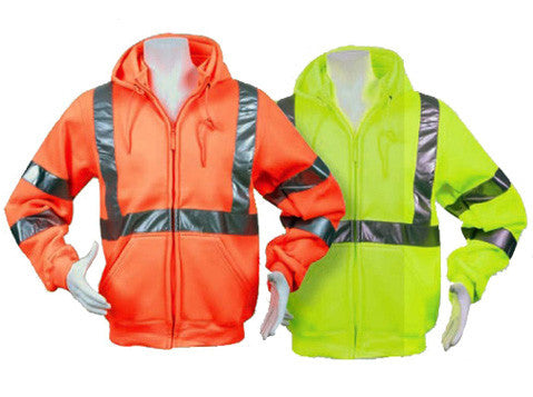 Heavyweight Detachable Hooded Sweatshirt Lime Color Size 4X-large-eSafety Supplies, Inc