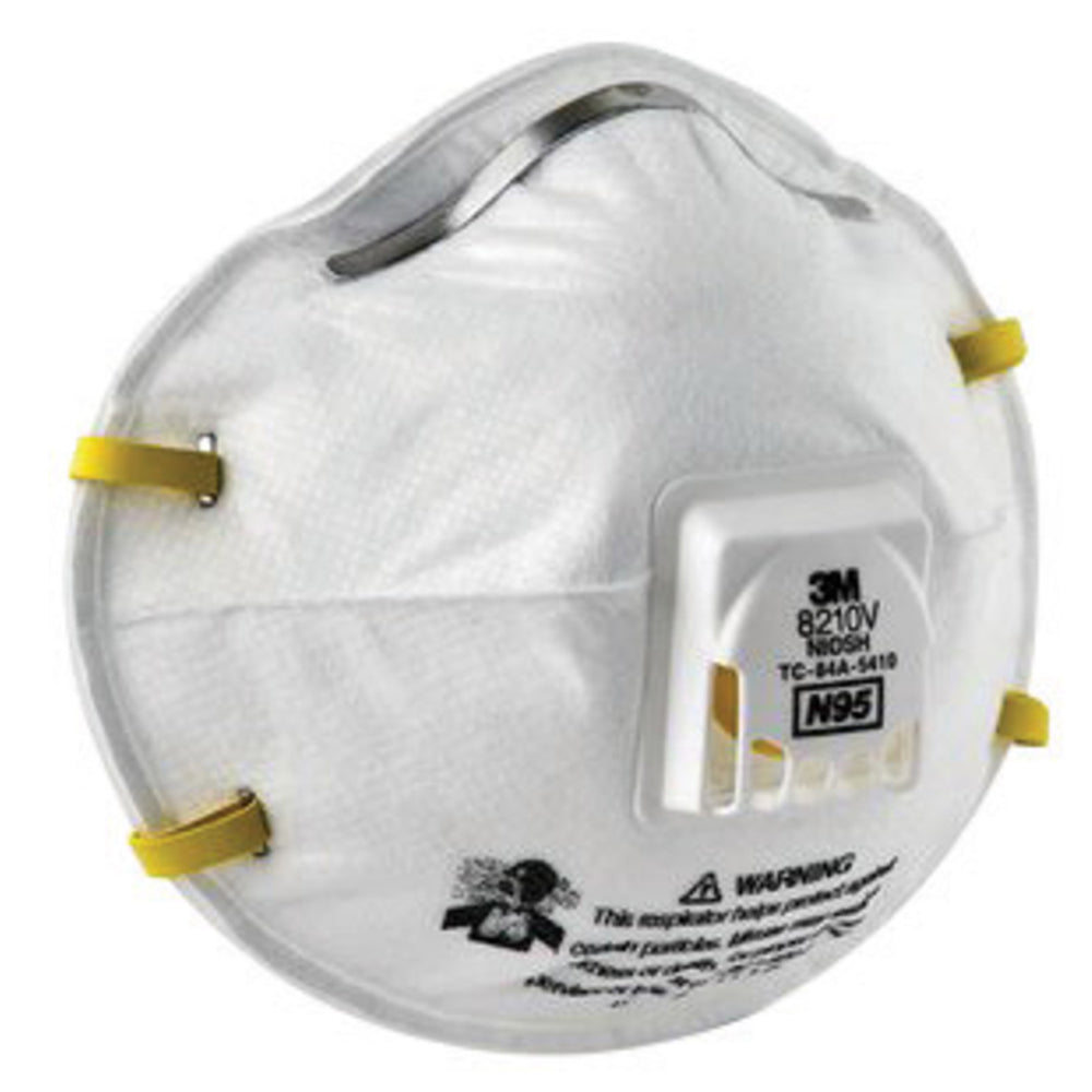 3M 8210V N95 Disposable Dust Mask Particulate Respirator With Cool Flow Exhalation Valve (80 Masks) - CASE-eSafety Supplies, Inc