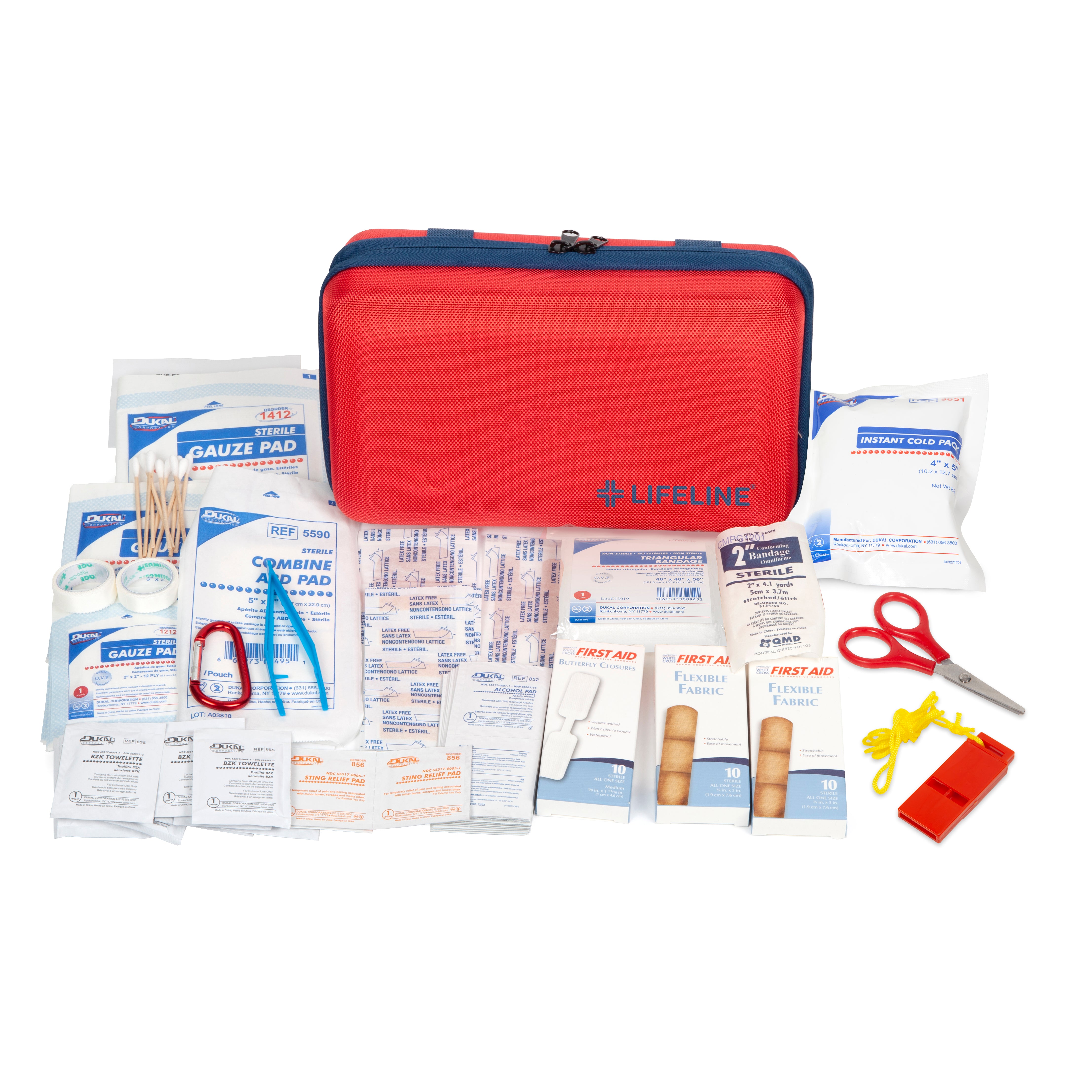 Deluxe Hard-Shell Foam First Aid Kit - 121 Piece