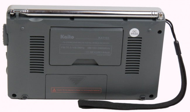 Kaito KA1103 FM Stereo/SW/MW/LW Digital World Receiver, Silver-eSafety Supplies, Inc