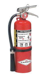 AmerexÂ® 5 Pound Stored Pressure ABC Dry Chemical 2A:10B:C Multi-Purpose Fire Extinguisher For Class A, B And C Fires With Chrome Plated Brass Valve, Wall Bracket, Hose And Nozzle-eSafety Supplies, Inc