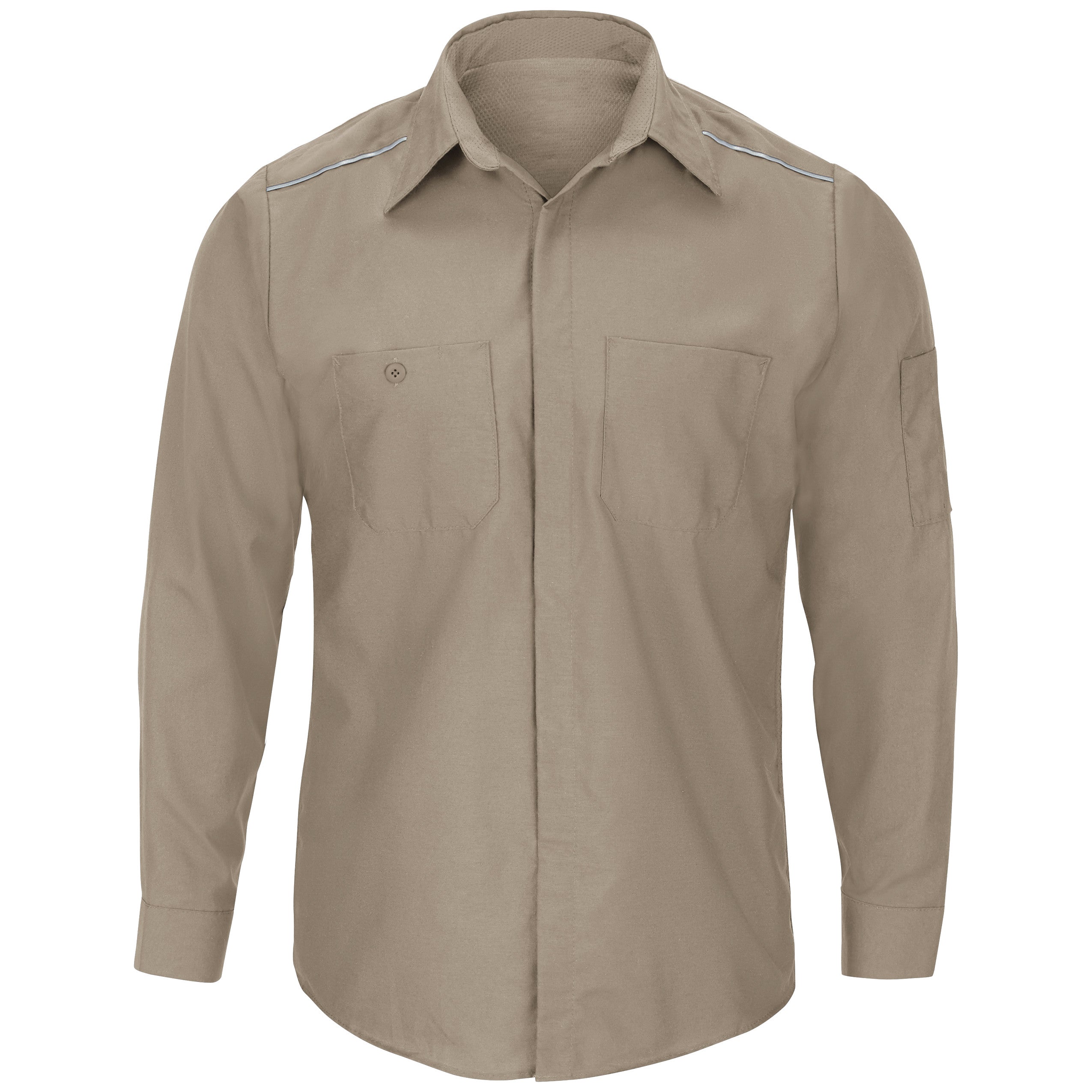 Men's Long Sleeve Pro Airflow Work Shirt SP3A - Khaki-eSafety Supplies, Inc
