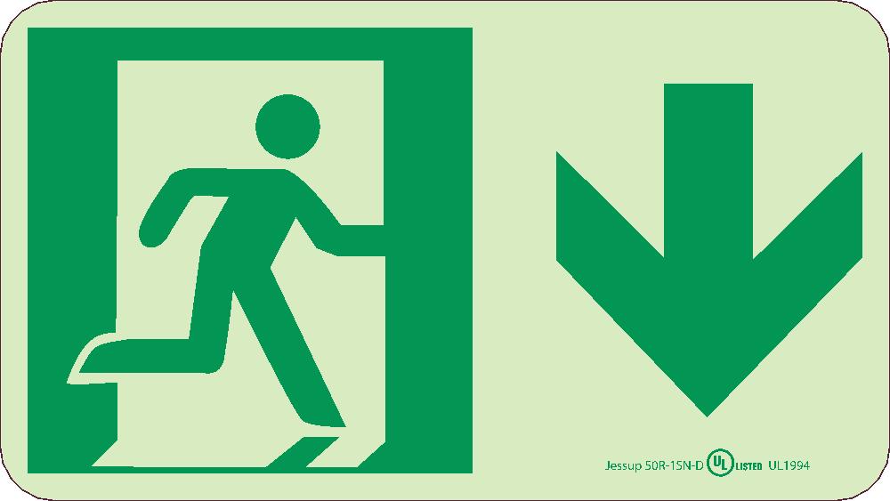 Glo Brite Down Arrow Egress Sign-eSafety Supplies, Inc