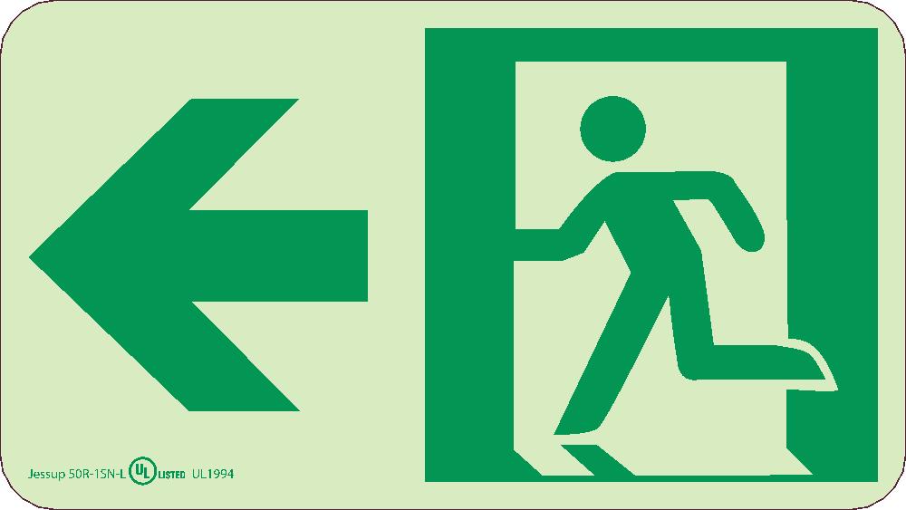 Glo Brite Left Arrow Egress Sign-eSafety Supplies, Inc