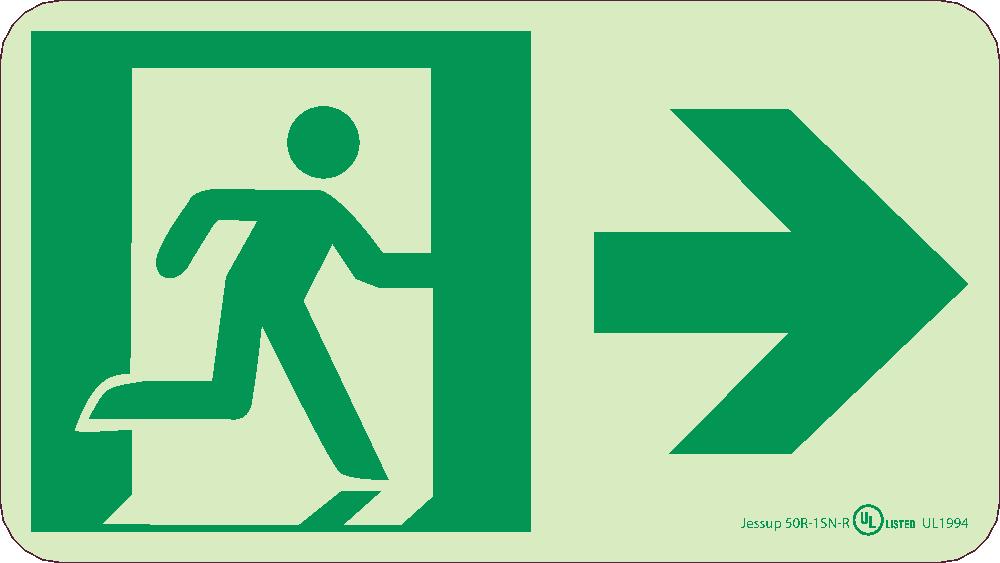 Glo Brite Right Arrow Egress Sign-eSafety Supplies, Inc