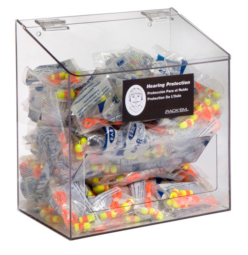 Rack'Em Racks-300 Pair Foam Ear Plug Clear Acrylic Dispenser-eSafety Supplies, Inc