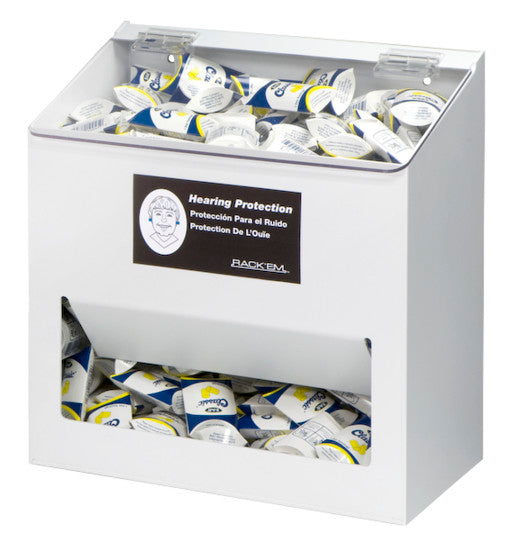 Rack'Em Racks- 300 Pair Foam Ear Plug White Plastic Dispenser-eSafety Supplies, Inc