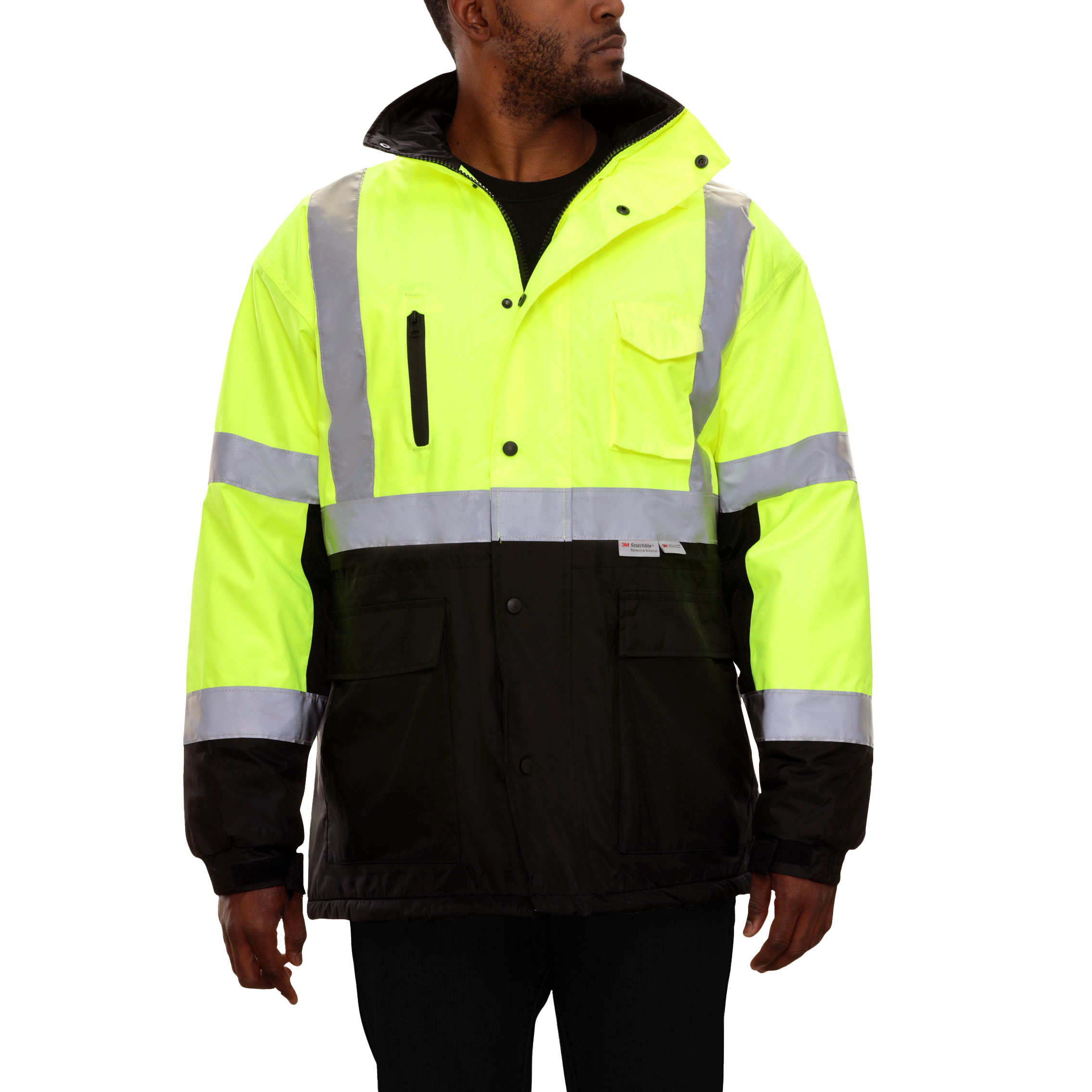 Safety Jacket Thinsulate Parka Breathable Waterproof Hooded 2-Tone Lime-eSafety Supplies, Inc