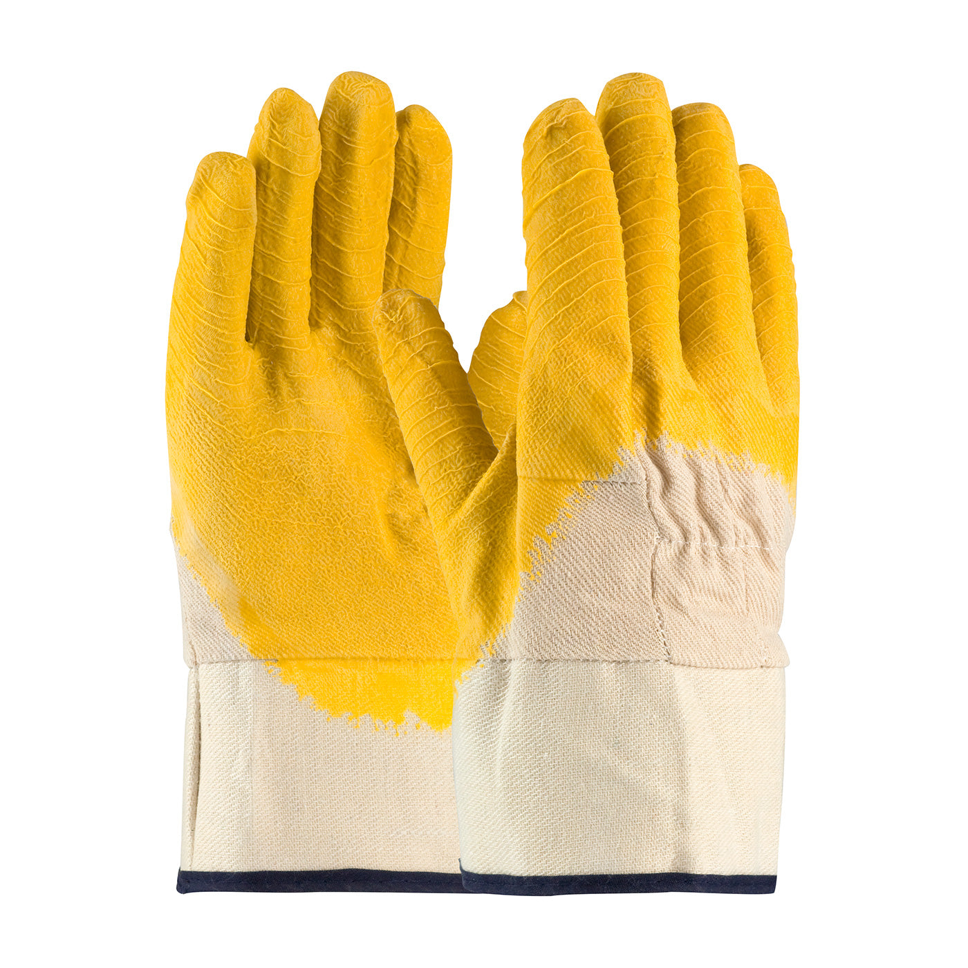 Latex Coated Glove with Canvas Liner and Crinkle Finish on Palm, Fingers & Knuckles - Rubberized Safety Cuff-eSafety Supplies, Inc
