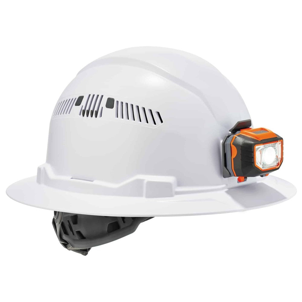 Skullerz 8973LED Class C Full Brim Hard Hat + LED Light - Ratchet Suspension-eSafety Supplies, Inc