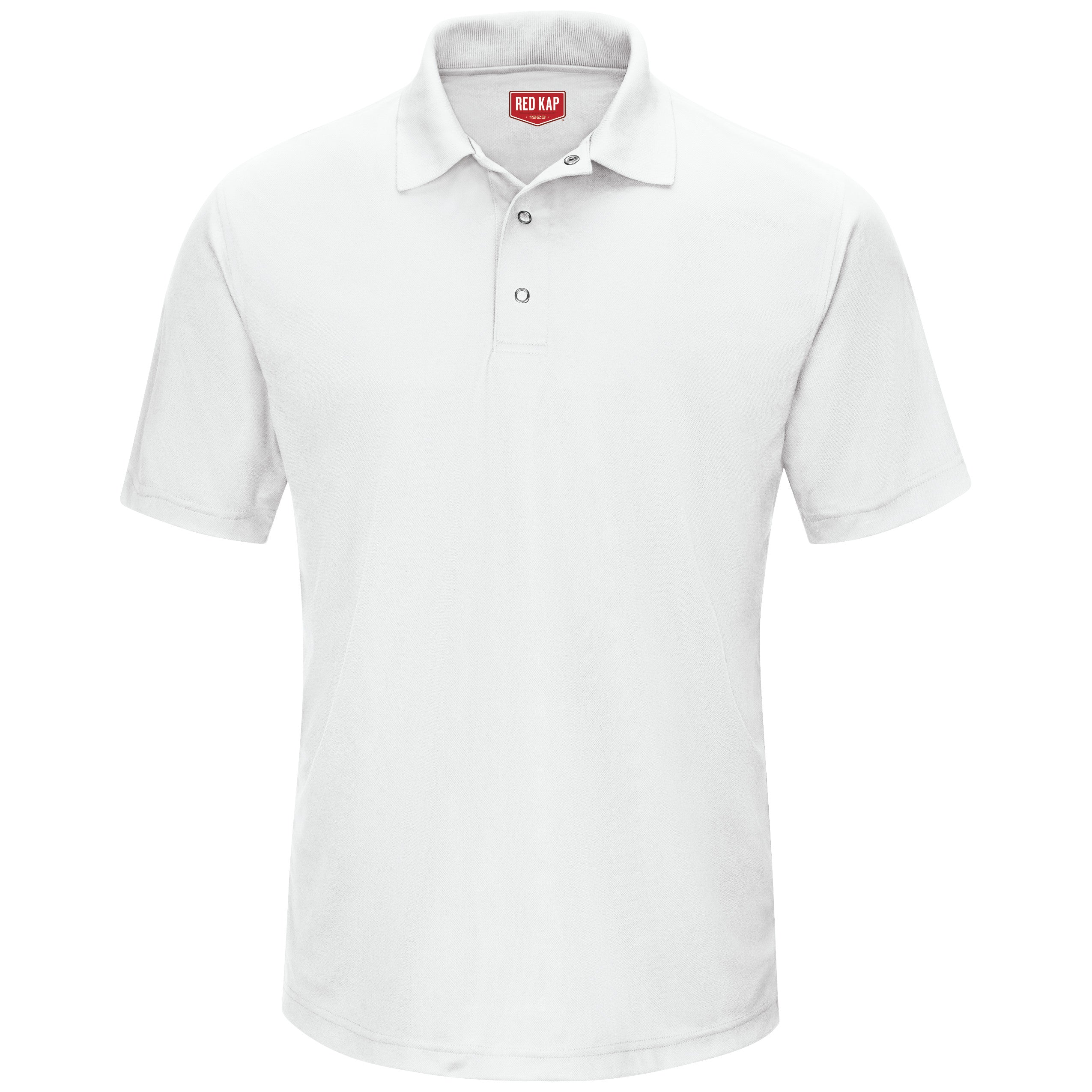 Men's Short Sleeve Performance Knit Gripper-Front Polo SK74 - White-eSafety Supplies, Inc