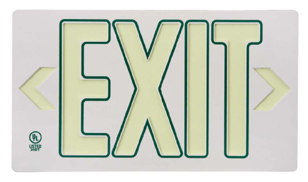 White/Green Exit Sign-eSafety Supplies, Inc