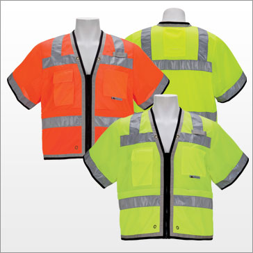 3A Safety - ANSI Class III Fire-resistant Heavy Duty Surveyor Vest - Zipper Version-eSafety Supplies, Inc
