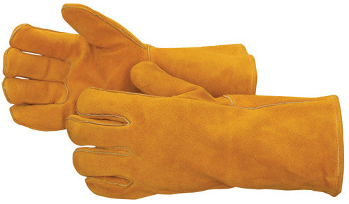 Bourbon Brown Leather Welder with Reinforced Thumb - Premium Side Split - Reinforced Thumb - Dozen-eSafety Supplies, Inc