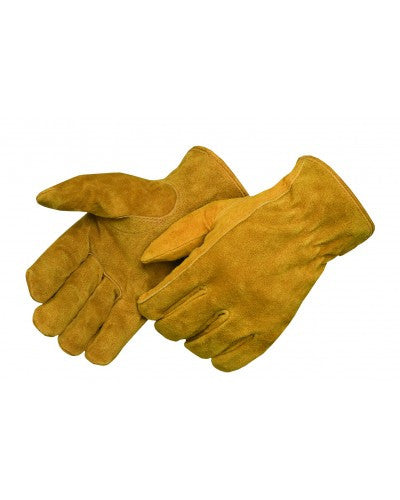 Bourbon brown split cowhide driver - rolled cuff Gloves - Dozen-eSafety Supplies, Inc