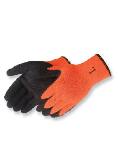 A-Grip Textured Black Latex Coated (Hi-Vis orange) Gloves - Dozen-eSafety Supplies, Inc