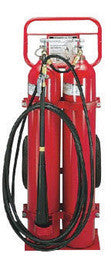 Amerex® 50 Pound Carbon Dioxide 20-B:C Wheeled Fire Extinguisher For Class B And C Fires With T-Handle And Horn Mounted Shut-Off Valve, Hose And 16" X 4" X 10.16" Wheel-eSafety Supplies, Inc