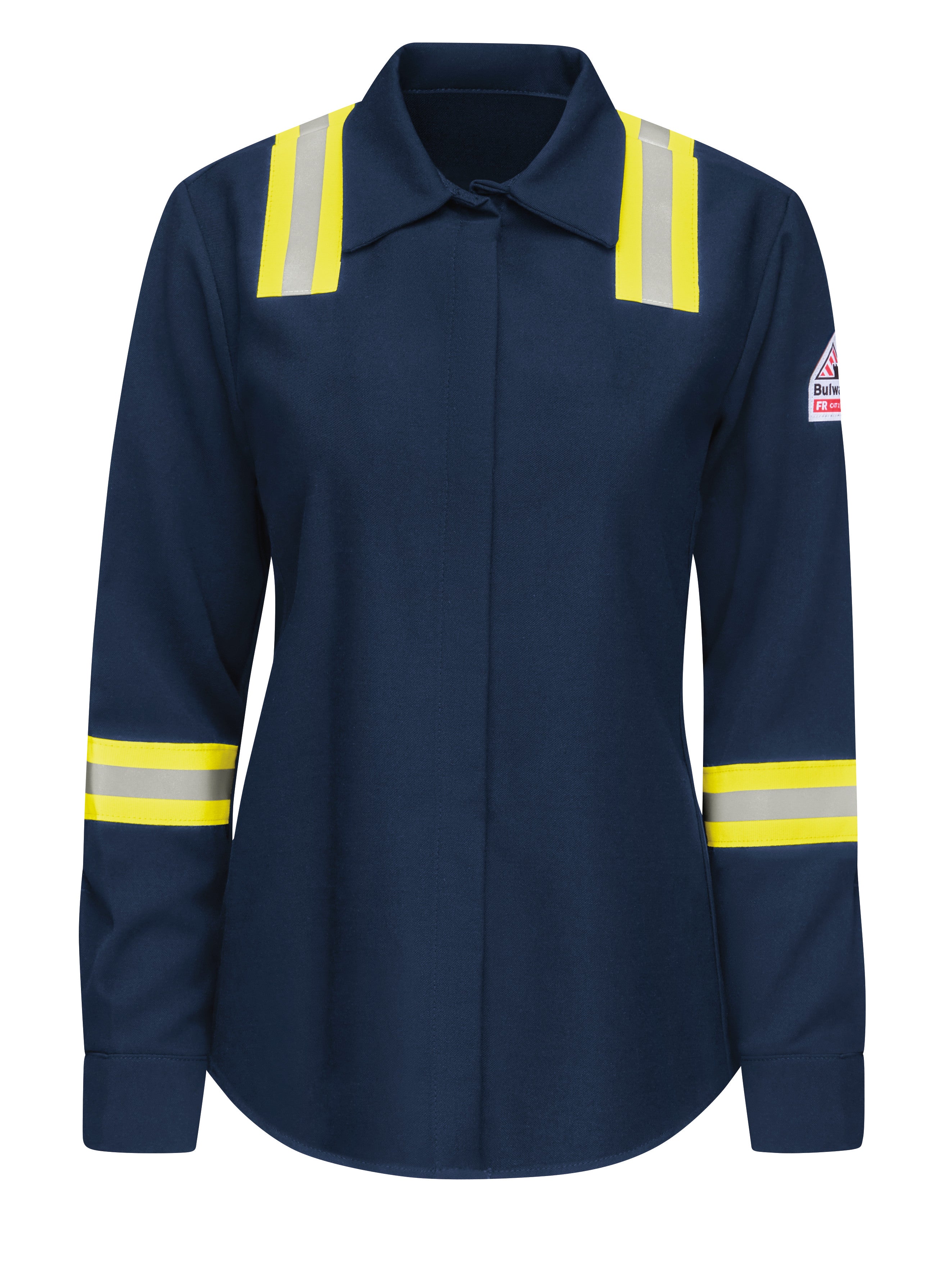 Women's Enhanced Visibility Shirt SMS5 - Navy-eSafety Supplies, Inc