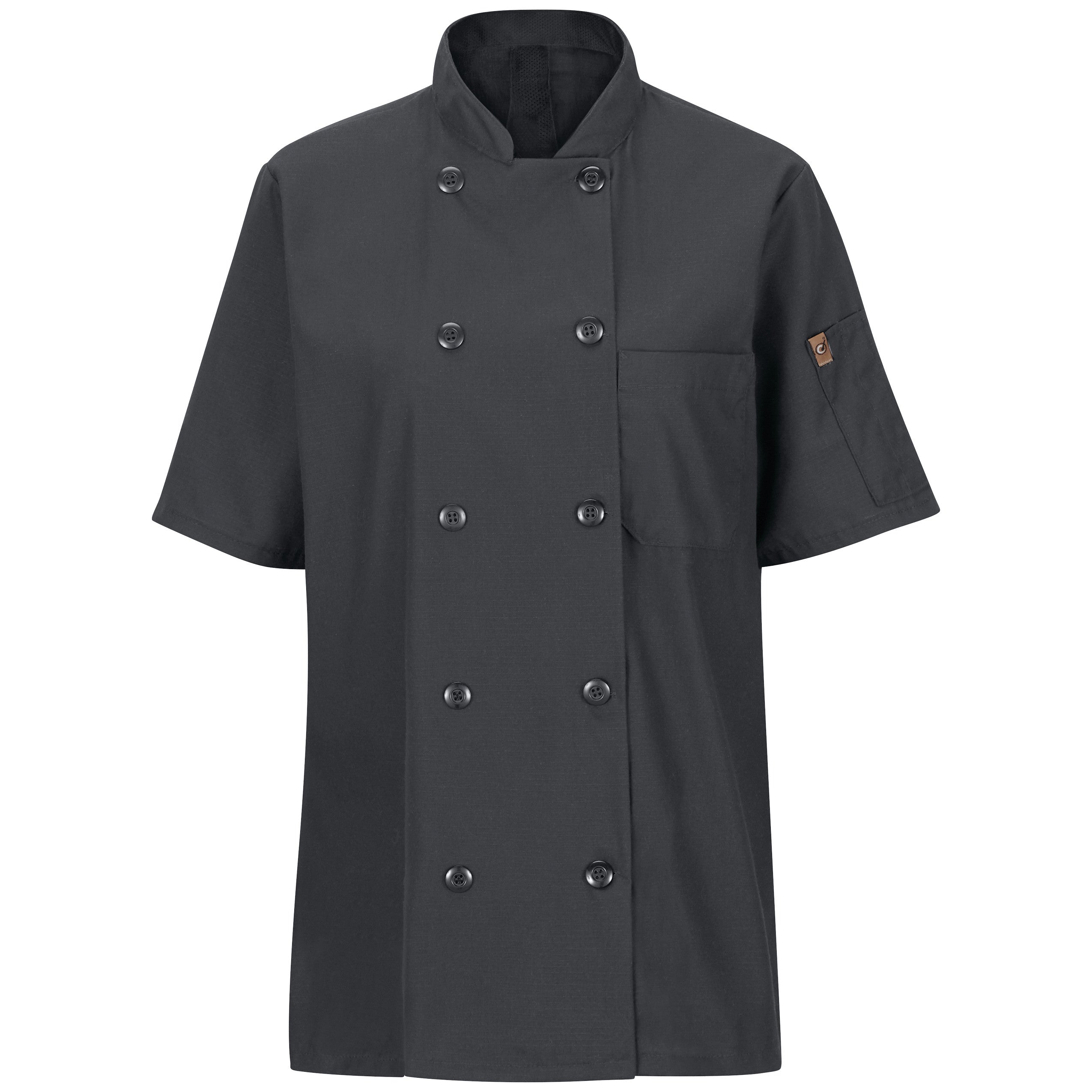 Women's Short Sleeve Chef Coat with OilBlok + MIMIX 045X - Charcoal-eSafety Supplies, Inc