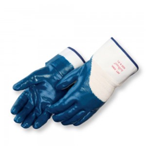 Smooth finish blue nitrile -safety cuff Gloves - Dozen-eSafety Supplies, Inc