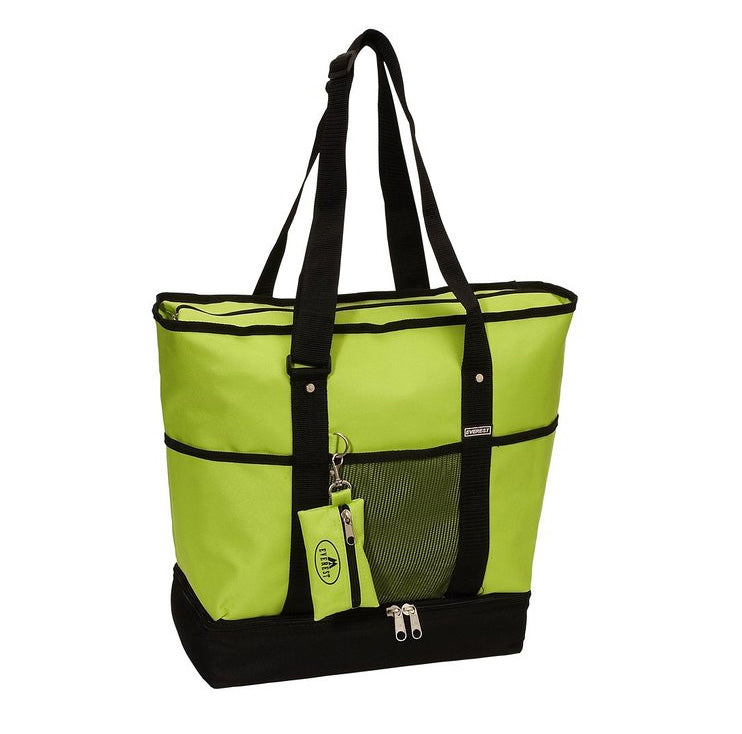Everest Luggage Deluxe Shopping Tote Lime Black