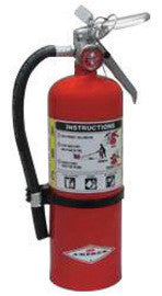 Amerex® 5 Pound Stored Pressure ABC Dry Chemical 3A:40B:C Multi-Purpose Fire Extinguisher For Class A, B And C Fires With Anodized Aluminum Valve, Wall Bracket, Hose And Nozzle-eSafety Supplies, Inc