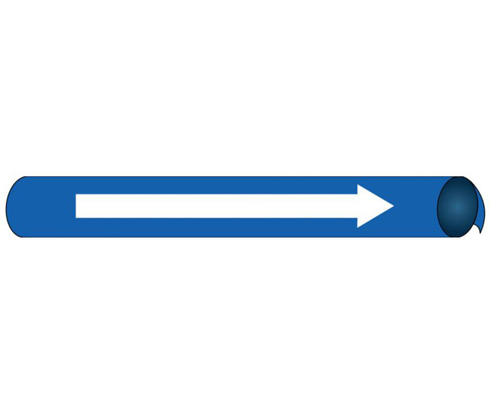 Direction Arrow White/Blue Precoiled/Strap-On Pipe Marker-eSafety Supplies, Inc