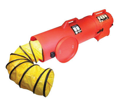 Air Systems CVF Style 8" 848 cfm 1/4 hp 12 VDC Polyethylene Contractor Grade Canister Fan With 25' Duct-eSafety Supplies, Inc