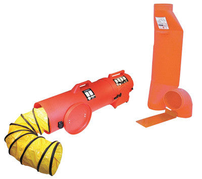 Air Systems CVF Style 8" 848 cfm 1/4 hp 12 VDC Polyethylene Contractor Grade Ventilation Kit With Canister And 6" And 15' Flexible Duct-eSafety Supplies, Inc