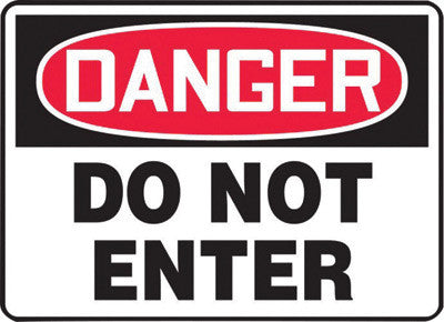 Accuform Signs 10" X 14" Black, Red And White 0.055" Plastic Admittance And Exit Sign "DANGER DO NOT ENTER" With 3/16" Mounting Hole And Round Corner-eSafety Supplies, Inc