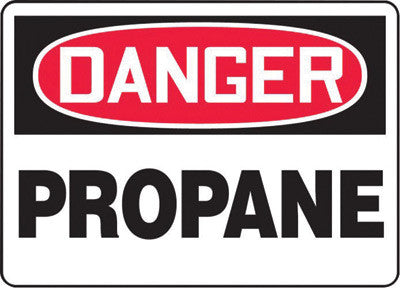 Accuform Signs 10" X 14" Black, Red And White 0.040" Aluminum Chemicals And Hazardous Materials Sign "DANGER PROPANE" With Round Corner-eSafety Supplies, Inc