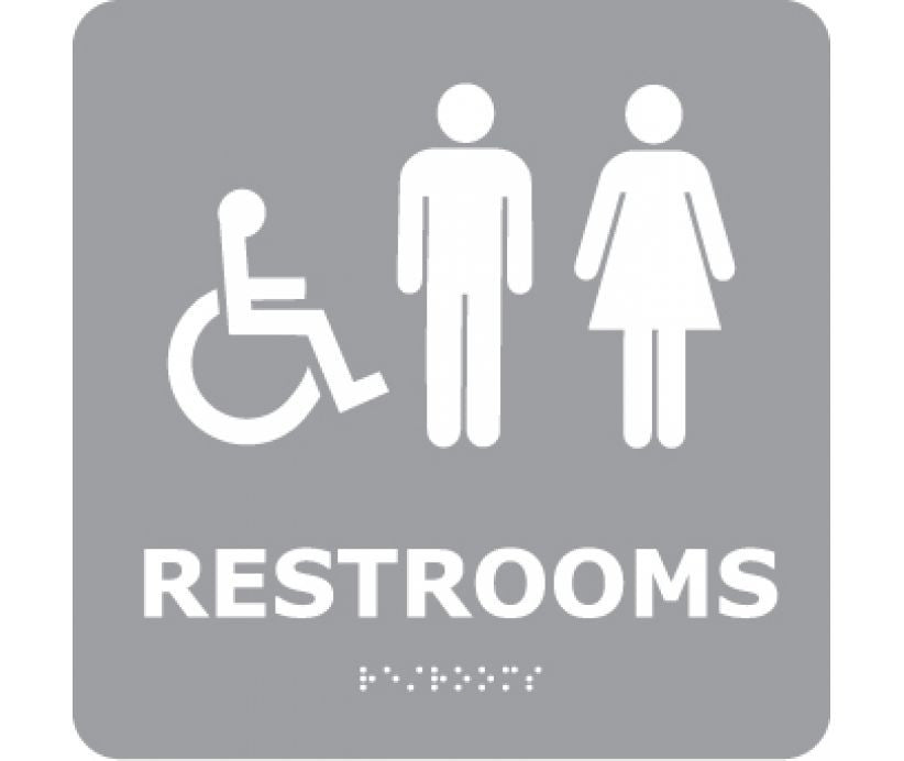 Restrooms Braille Sign-eSafety Supplies, Inc