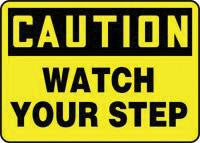 Accuform Black And Yellow Adhesive Vinyl Protection Sign-eSafety Supplies, Inc