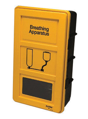 Allegro 20" X 13" X 32 1/2" Black And Yellow ABS Deluxe Wall Case Storage Case For Allegro Supplied Air Respirator With Shelf And Single SCBA Cylinder Bracket-eSafety Supplies, Inc