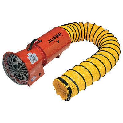 Allegro 1150 cfm 1/3 hp 12 VDC 25 A Axial Blower With Storage Canister And 8" X 25' Duct-eSafety Supplies, Inc