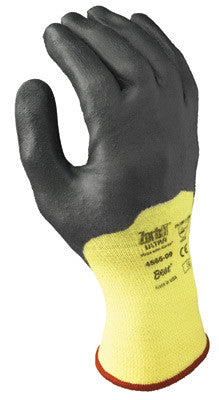 SHOWA Best Glove Size 9 Zorb-IT Ultra Cut Resistant Gray Nitrile Dipped Palm Coated Work Gloves With Yellow Seamless Aramid Knit Liner And Extended Cuff-eSafety Supplies, Inc