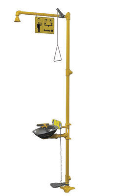 Bradley Halo Drench Combination Shower And Eye Wash Station With Plastic Shower Head, Stainless Steel Bowl And Dust Cover-eSafety Supplies, Inc