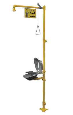 Bradley Drench Combination Shower And Eye Wash Station With Plastic Shower Head, Stainless Steel Bowl And Dust Cover-eSafety Supplies, Inc