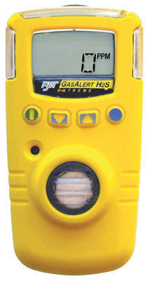 BW Technologies Yellow Extended Range GasAlert Extreme Portable Hydrogen Sulphide Monitor With 3 V Li-Ion Battery, Data Logging And Internal Vibrating Alarm-eSafety Supplies, Inc