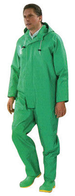 Onguard Industries Medium Green Chemtex 3.5 mil PVC On Nylon Polyester Chemical Protection Jacket With Hood Snaps-eSafety Supplies, Inc